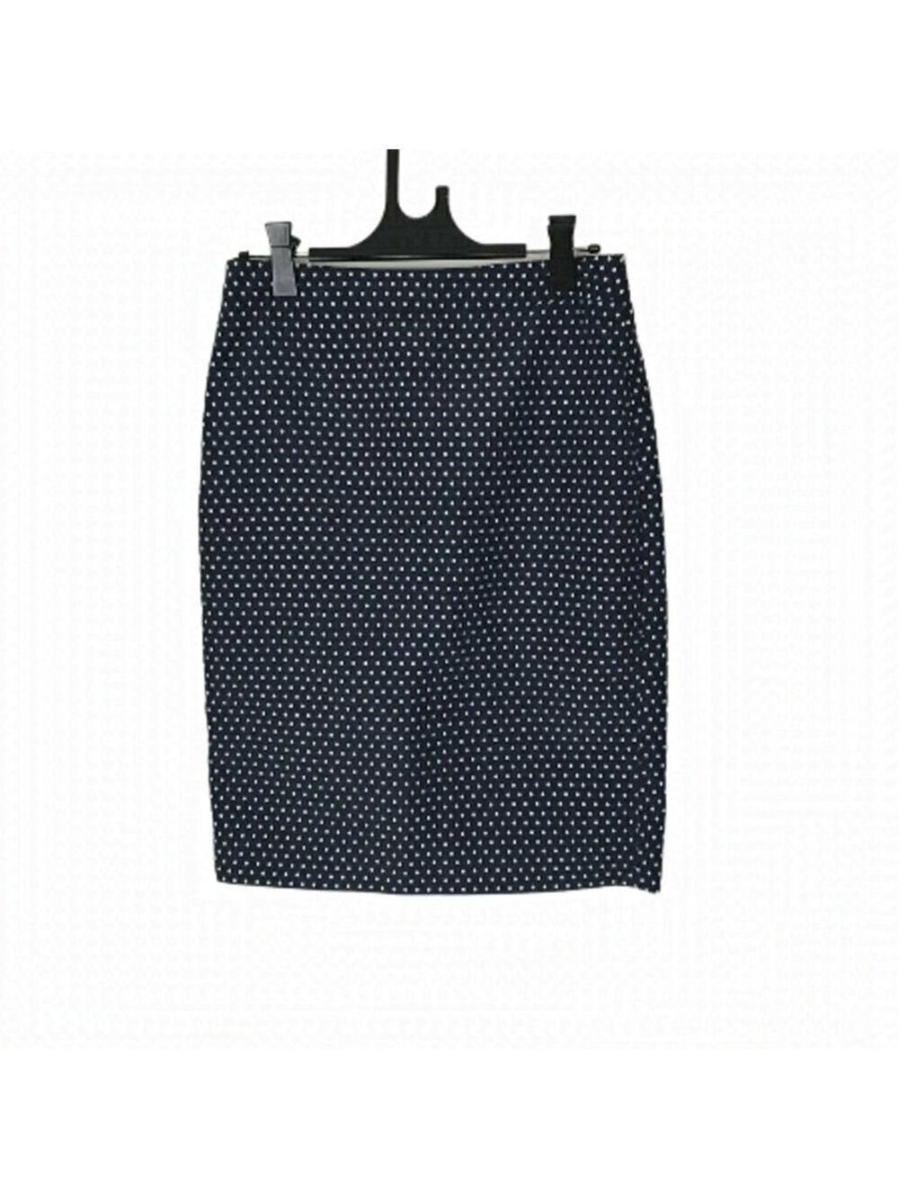 J Crew Navy Blue With White Polka Dots No 2 Pencil Skirt Size 4